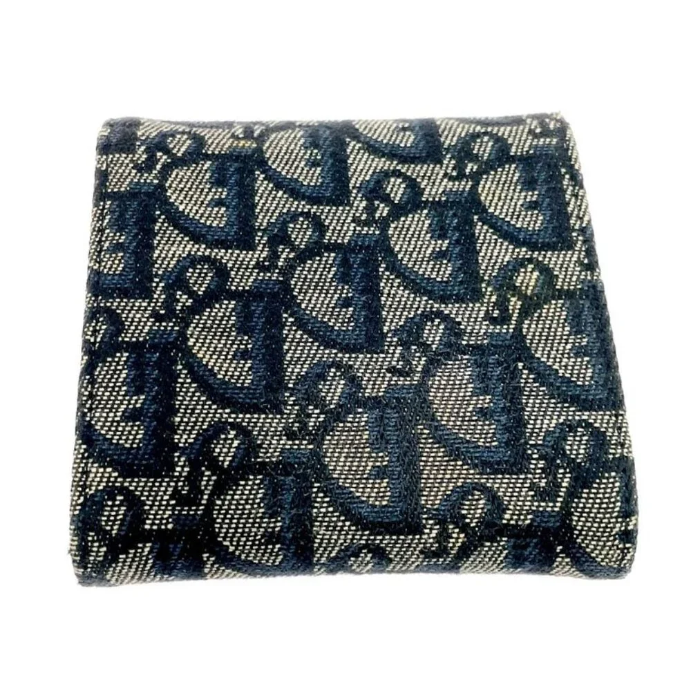 Dior Christian Leather Canvas Trotter Trifold Wallet